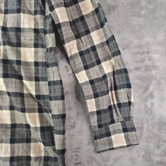 J‎ Crew Womens Plaid Popover Tunic Shirt XS Black Beige Cotton Style 50280 Fall - Picture 6 of 9